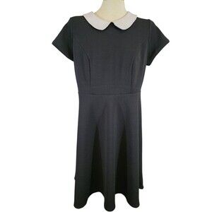 Torrid Dress Womans 1 Black Peter Pan Collar Skater Goth Vamp Wednesday Adams
